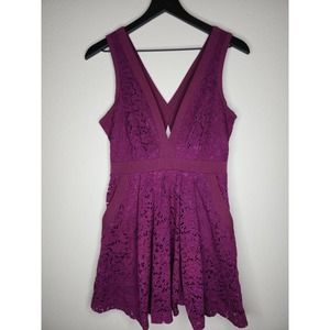 Free People Lace Burgundy Dress Size XS With Pockets